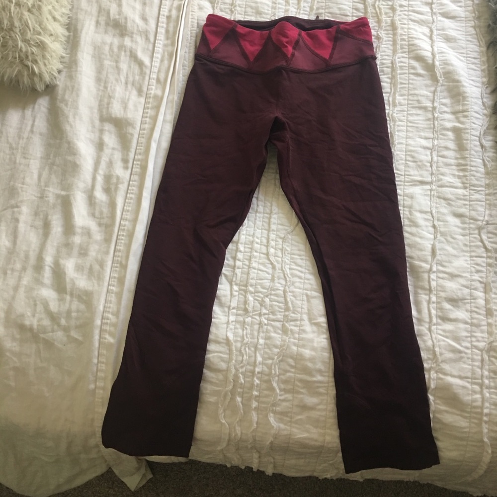 Maroon and pink lulu leggings